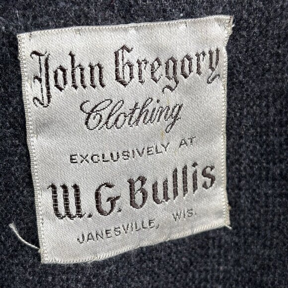 Vintage Mens Overcoat M Gray 60s John Gregory Union burgundy lining Wool blend - Picture 7 of 17